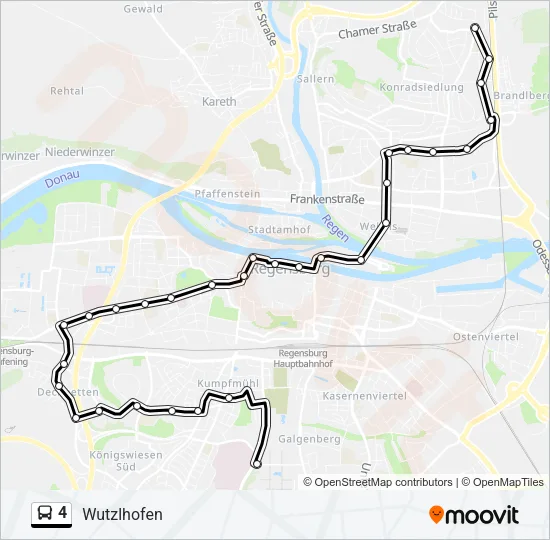 Автобус 4: карта маршрута