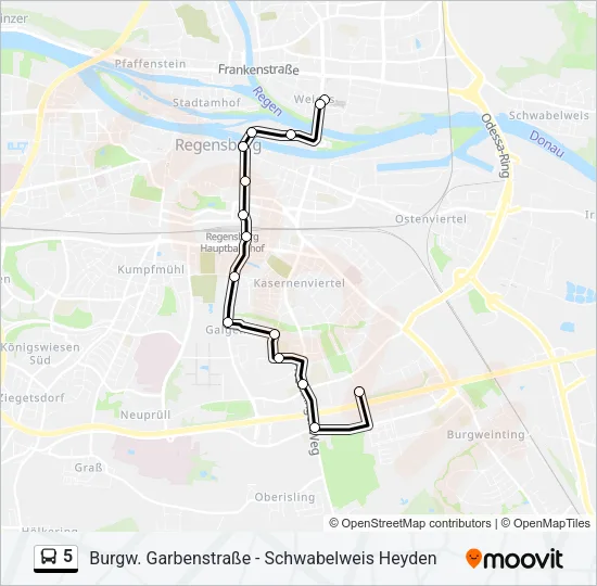 5 Bus Line Map