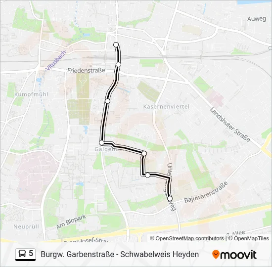 Автобус 5: карта маршрута