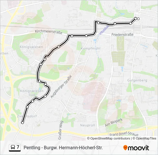 Автобус 7: карта маршрута