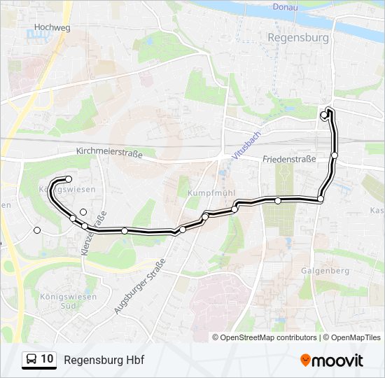 Автобус 10: карта маршрута