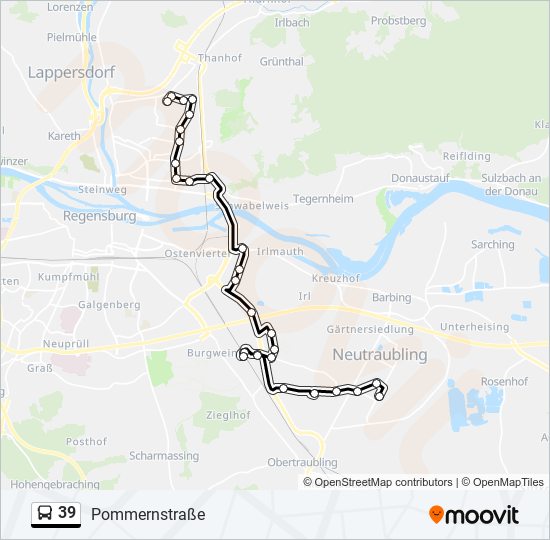 39 bus Line Map