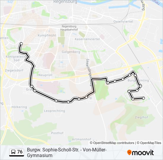 76 bus Line Map