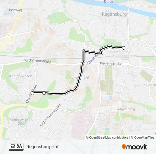 Автобус 8A: карта маршрута
