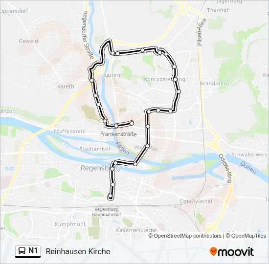 Автобус N1: карта маршрута