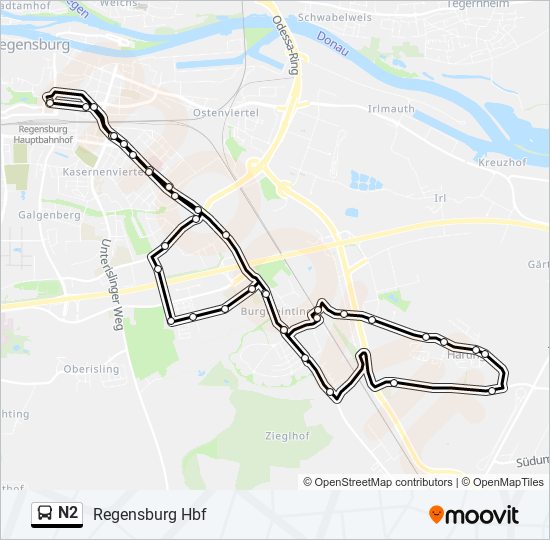 N2 bus Line Map