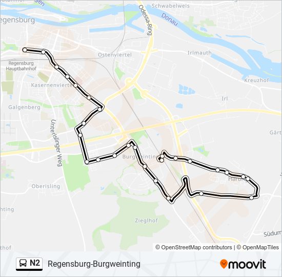 N2 bus Line Map