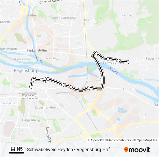 Автобус N5: карта маршрута