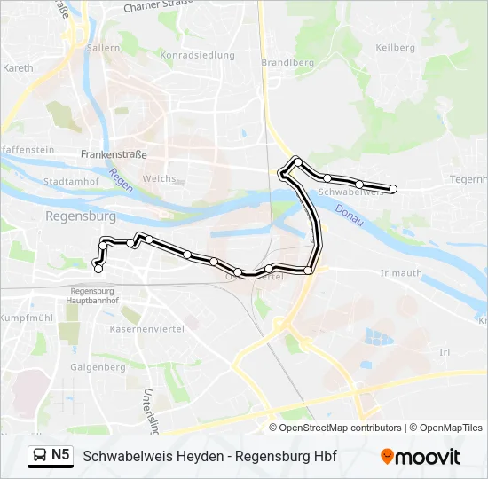 N5 Bus Line Map