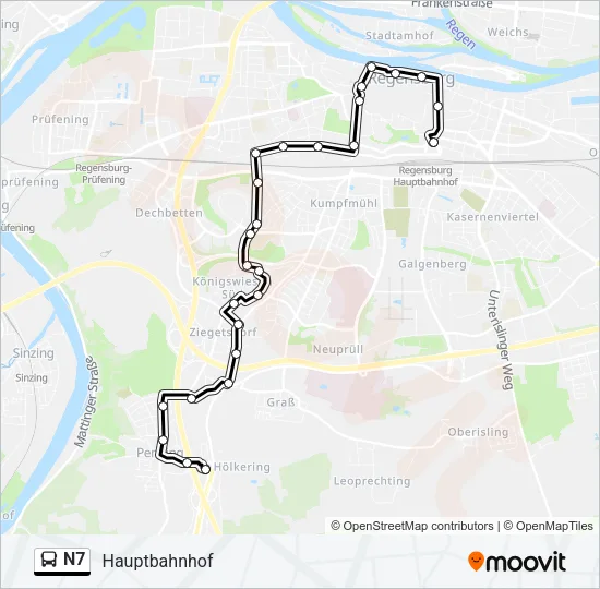 N7 Bus Line Map
