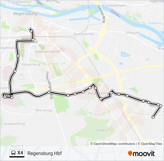 X4 Bus Line Map