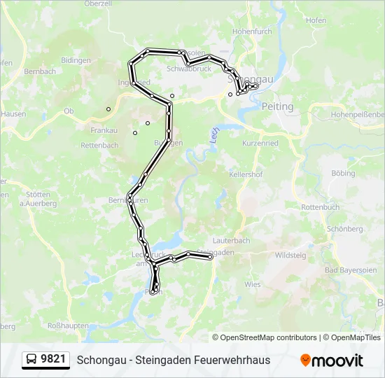  9821: карта маршрута
