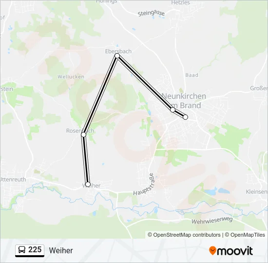 225 Bus Line Map