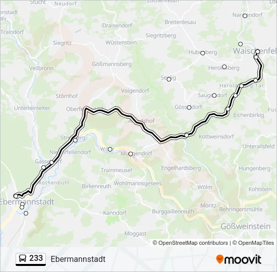 233 Bus Line Map