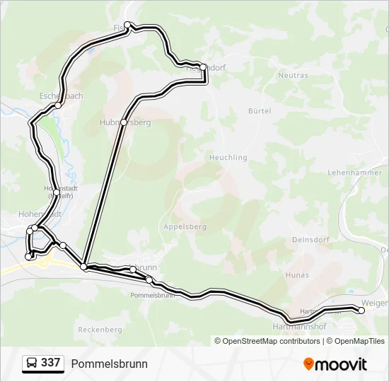 Автобус 337: карта маршрута