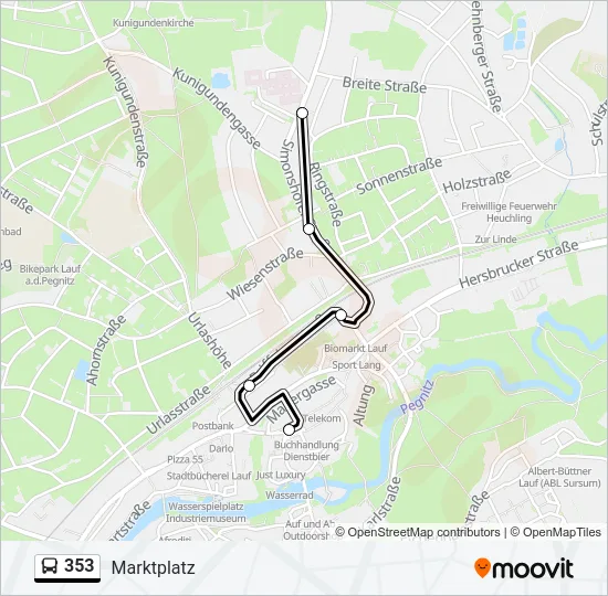 Автобус 353: карта маршрута
