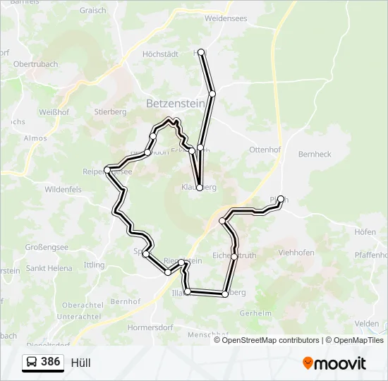 386 Bus Line Map