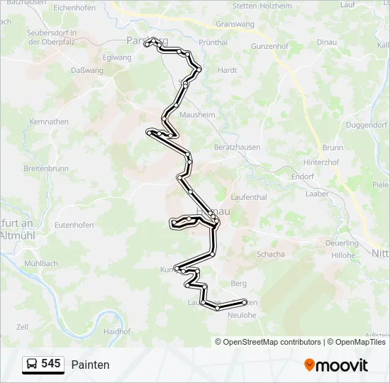 545 Bus Line Map