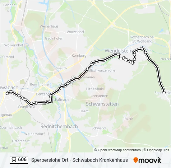 606 Bus Line Map