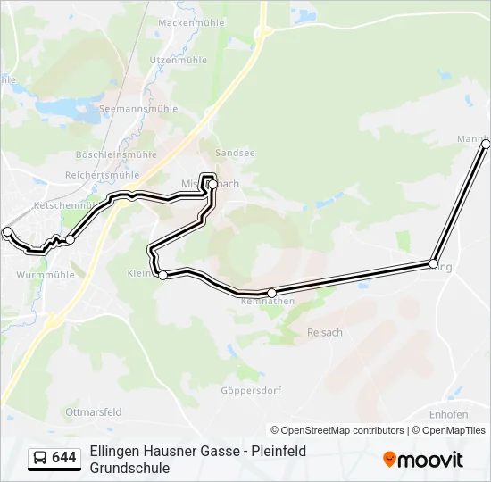 644 Bus Line Map