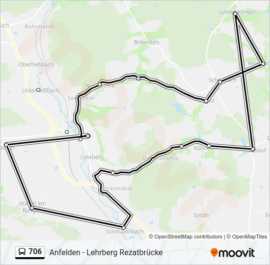 706 Bus Line Map