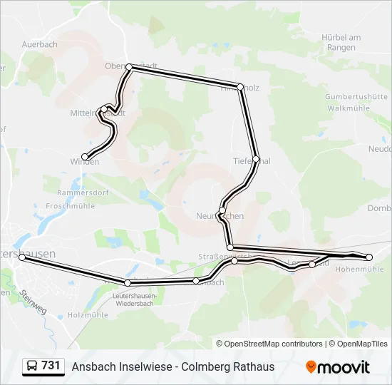 Автобус 731: карта маршрута