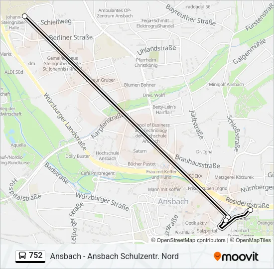 752 Bus Line Map