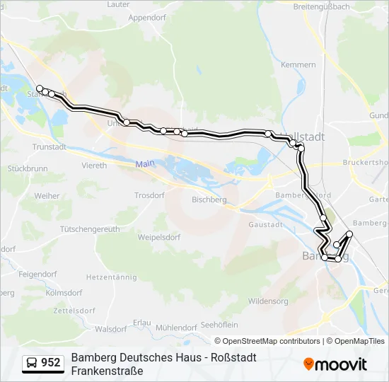 Автобус 952: карта маршрута