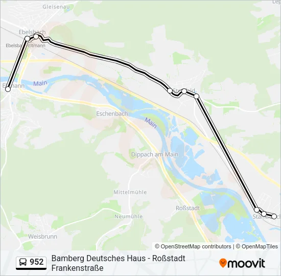 Автобус 952: карта маршрута