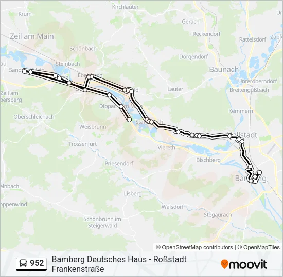 Автобус 952: карта маршрута