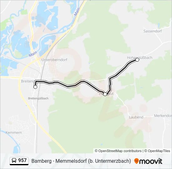 957 Bus Line Map