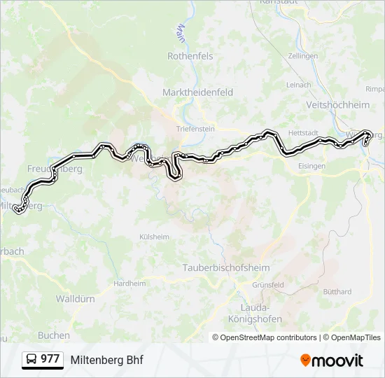 Автобус 977: карта маршрута