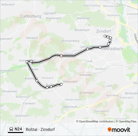 Автобус N24: карта маршрута