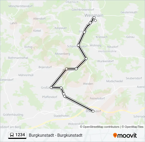 Автобус 1234: карта маршрута