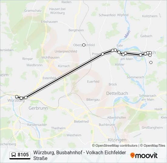 Автобус 8105: карта маршрута