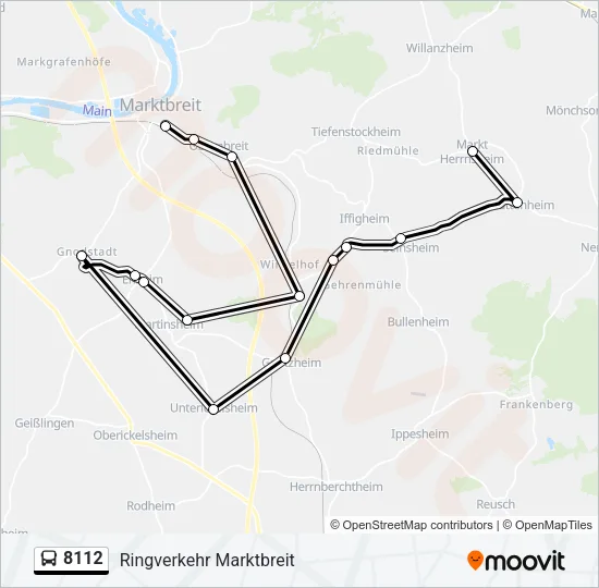 Автобус 8112: карта маршрута