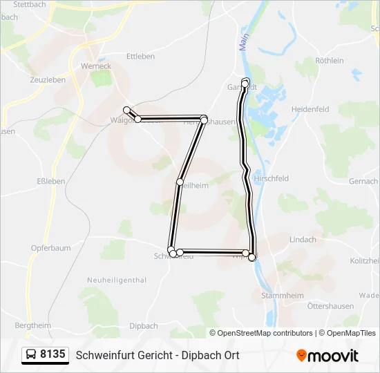 Автобус 8135: карта маршрута