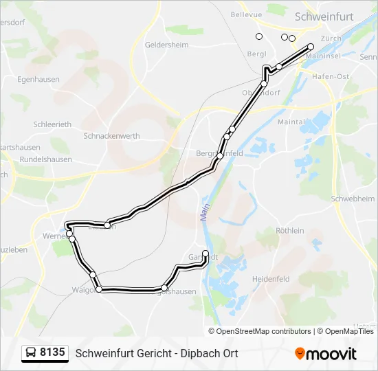 Автобус 8135: карта маршрута