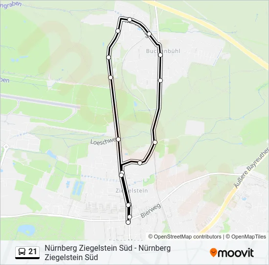21 Bus Line Map
