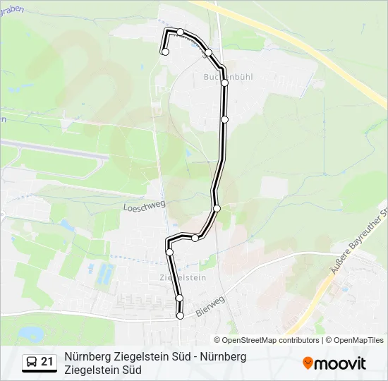 21 Bus Line Map