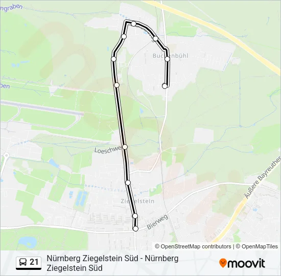 21 Bus Line Map
