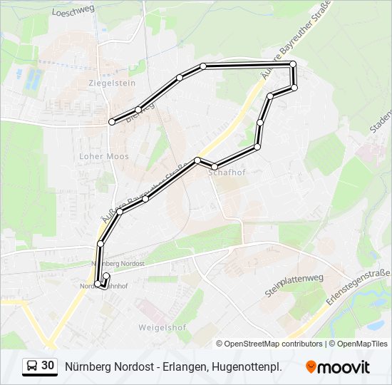 30 bus Line Map