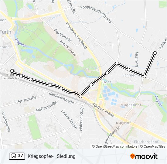 Buslinie 37 Karte