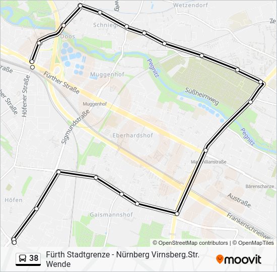 38 Route: Schedules, Stops & Maps - Fürth Stadtgrenze (Updated)