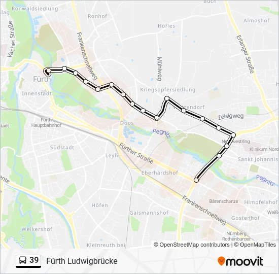 Автобус 39: карта маршрута