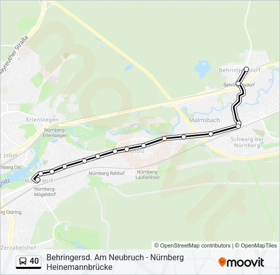 40 Bus Line Map