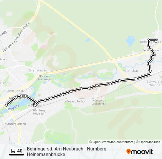 40 Bus Line Map