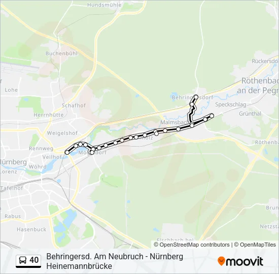 40 Bus Line Map