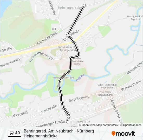 40 Bus Line Map
