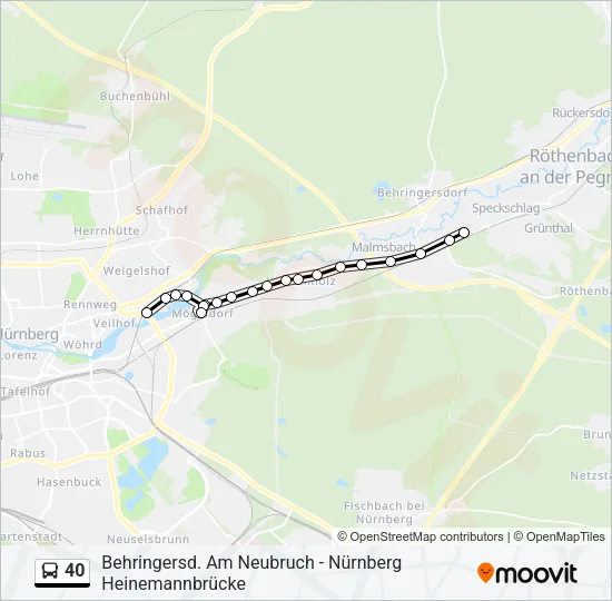 40 Bus Line Map